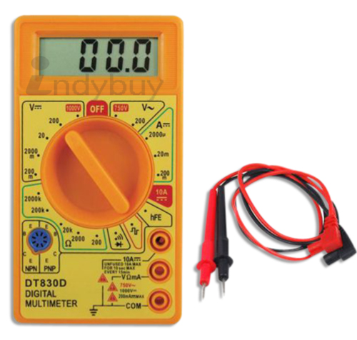 Digital Multimeter Small Yellow Color LCD AC DC Measuring Voltage Current